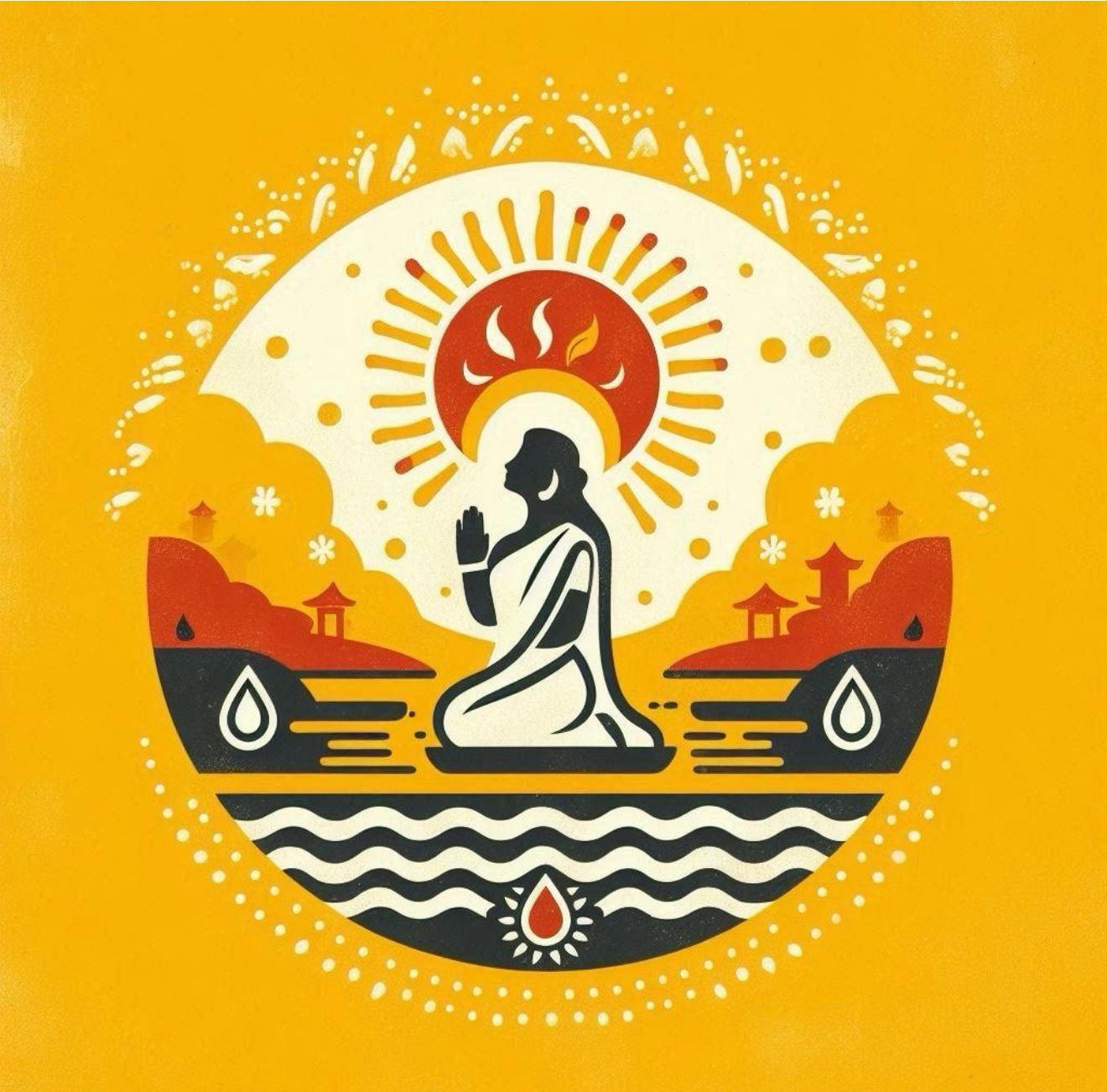 Website Logo - Meditative Figure and Sun